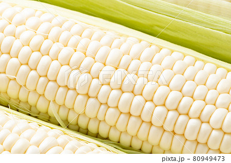 白いトウモロコシ(ピュアホワイト)のアップ。 80949473