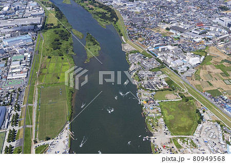 相模川河口・レジャー・空撮 80949568