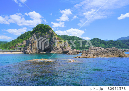 笹川流れ、村上市、新潟県、日本 80951578