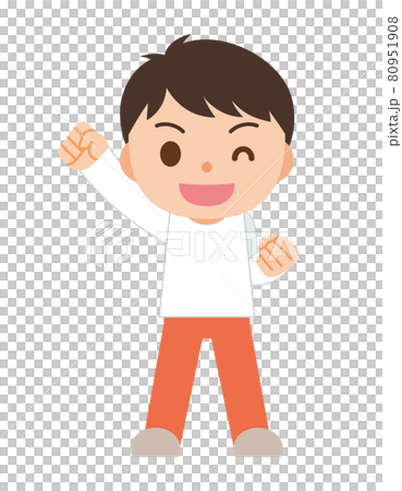 ガッツポーズで喜ぶ男性 80951908