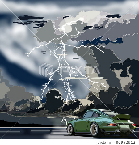 雷ーカミナリ 嵐 スポーツカー 雷ーカミナリ 嵐 スポーツカー 80952912