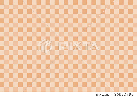 オレンジ色のチェック柄の背景 のイラスト素材