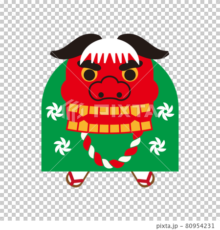 新年新年可愛舞獅插畫 80954231