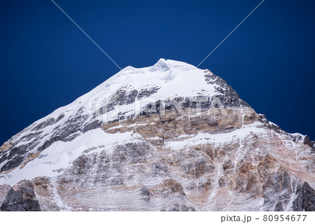 Beautiful snow mountain peak with blue sky in Yading natural reserve,Nature landscape 80954677