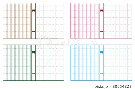 無地の原稿用紙セット 80954822