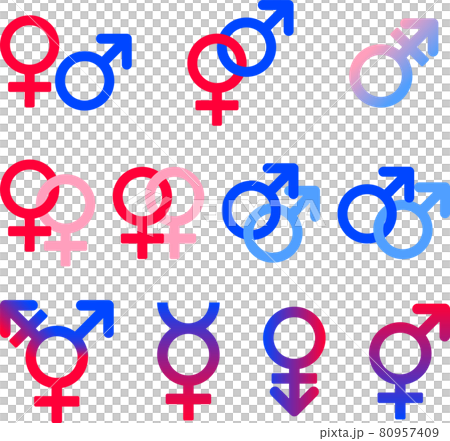 Gender symbol icon set for men and women and transgender 80957409