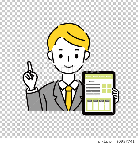 商人和平板電腦 80957741