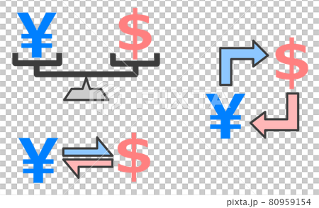 顯示日元和美元之間的匯率波動的插圖 80959154