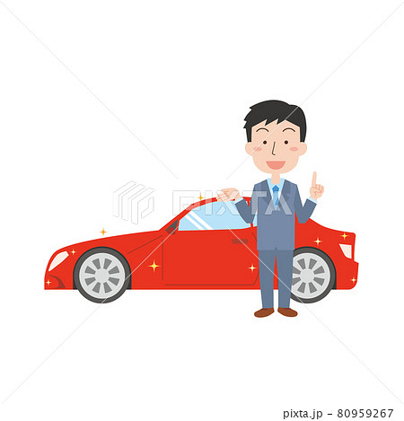 カーディーラーの男性とスポーツカー 80959267