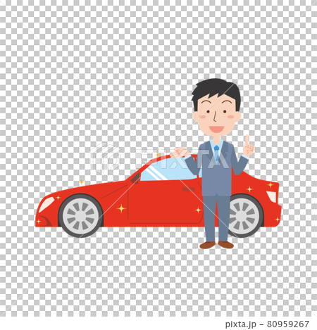 カーディーラーの男性とスポーツカー 80959267