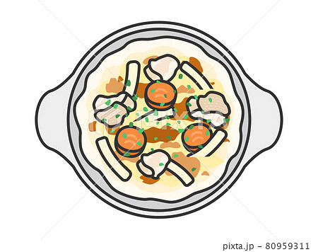 鶏肉と人参のグラタンのイラストのイラスト素材