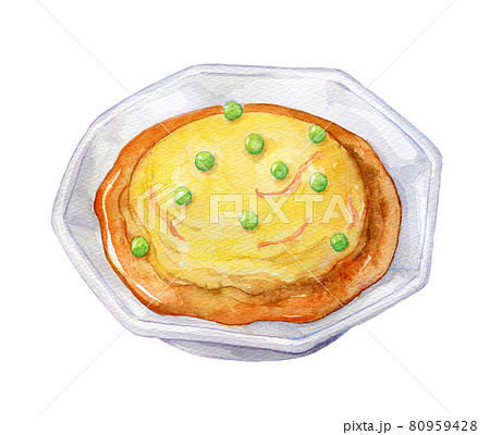 水彩イラスト 天津飯 かに玉 水彩イラスト 天津飯 かに玉 80959428