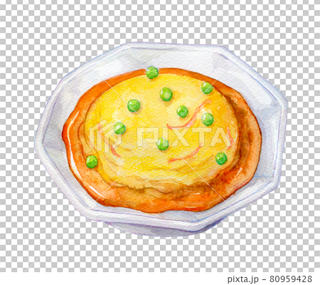 水彩イラスト 天津飯 かに玉 水彩イラスト 天津飯 かに玉 80959428