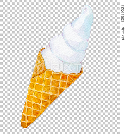 水彩イラスト　ソフトクリーム 80959522