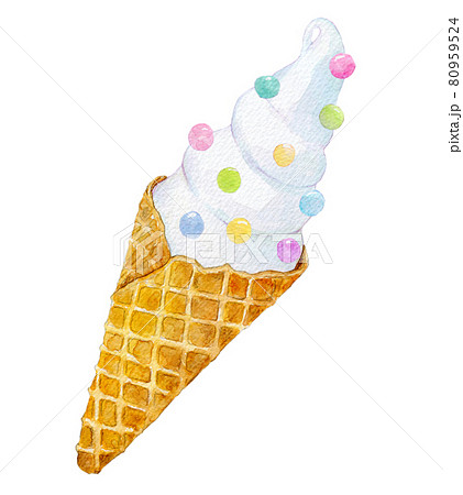 水彩イラスト ソフトクリーム 水彩イラスト ソフトクリーム 80959524