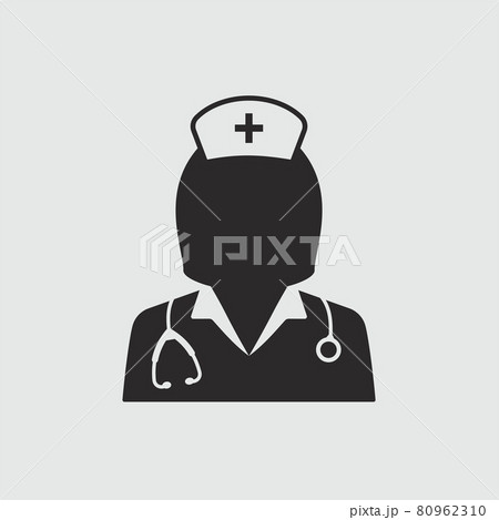 Nurse icon with stethoscope. Vector illustration. 80962310