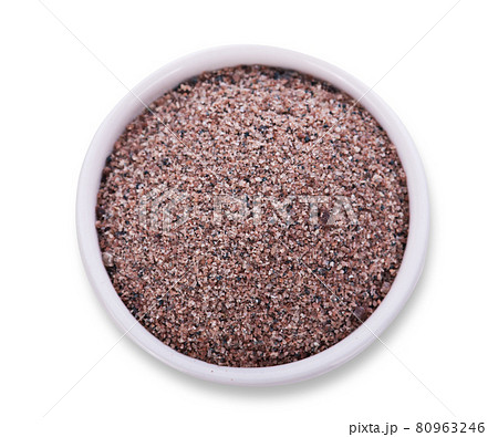Himalayan Black Salt  isolated on white background 80963246