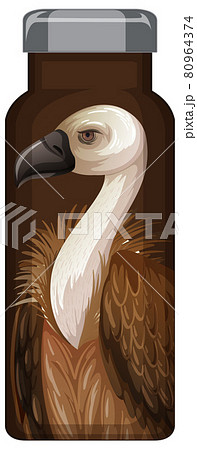 A brown thermos bottle with vulture pattern A brown thermos bottle with vulture pattern 80964374