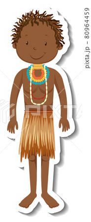 African tribal man cartoon character sticker African tribal man cartoon character sticker 80964459