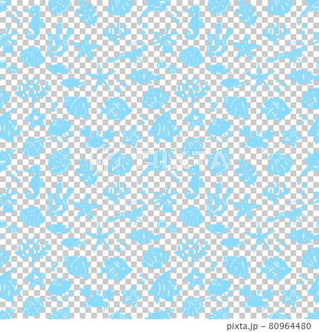 Silhouette pattern of sea creatures Silhouette pattern of sea creatures 80964480
