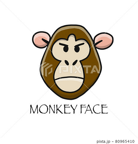 Funny monkey face. Sketch for your design. Childish style 80965410