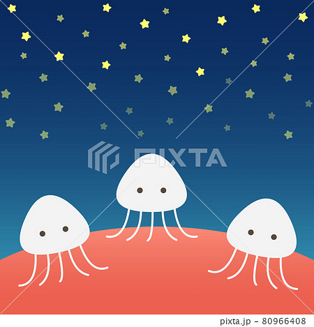 エイリアンの背景 正方形のイラスト素材