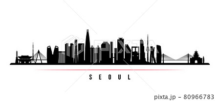 Seoul skyline horizontal banner.  80966783