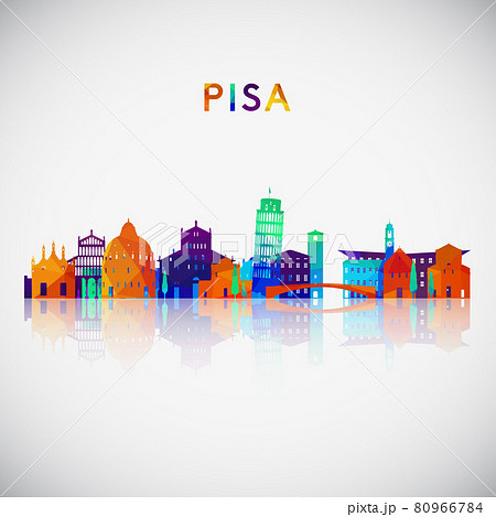 Pisa skyline silhouette in colorful geometric style. Pisa skyline silhouette in colorful geometric style. 80966784