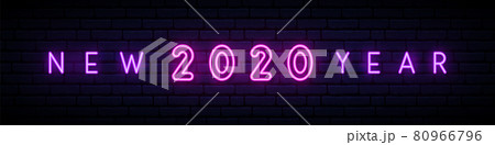 New Year 2020 neon sign. New Year 2020 neon sign. 80966796