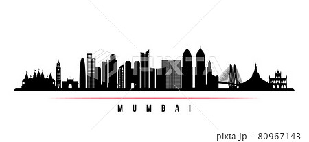 Mumbai skyline horizontal banner. Mumbai skyline horizontal banner. 80967143