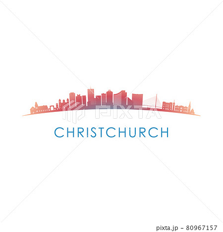 Christchurch skyline silhouette. Christchurch skyline silhouette. 80967157