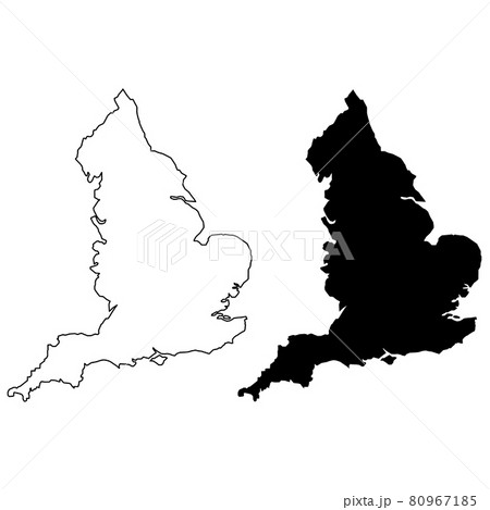 England black map on white background. Outline Map of England sign. flat style.  80967185