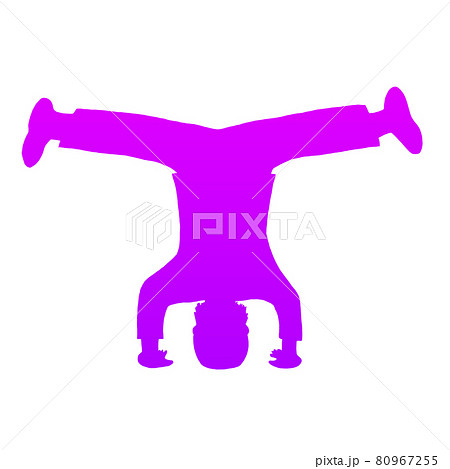 ヘッドスピン紫シルエット 80967255