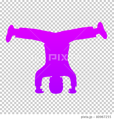 ヘッドスピン紫シルエット 80967255