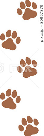 かわいい動物の足跡のイラスト 茶色 のイラスト素材