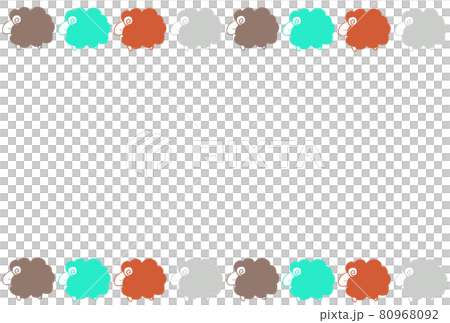 北欧風羊の枠 ハガキのイラスト素材