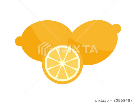 レモンとカットレモンのイラストのイラスト素材 [80968487] - PIXTA