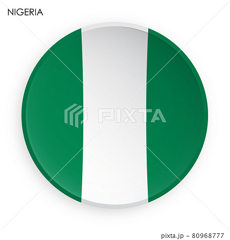 NIGERIA flag icon in modern neomorphism style. Button for mobile application or web. Vector on white background 80968777