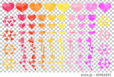 Watercolor heart illustration icon set warm colors Watercolor heart illustration icon set warm colors 80968895