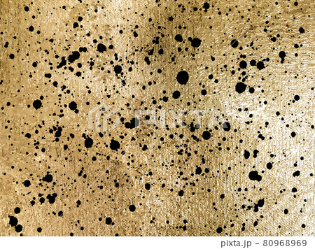 Ink black blots grunge urban on golden background. Vector 80968969