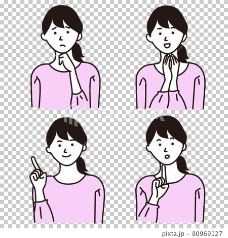 Female upper body vector illustration set 80969127