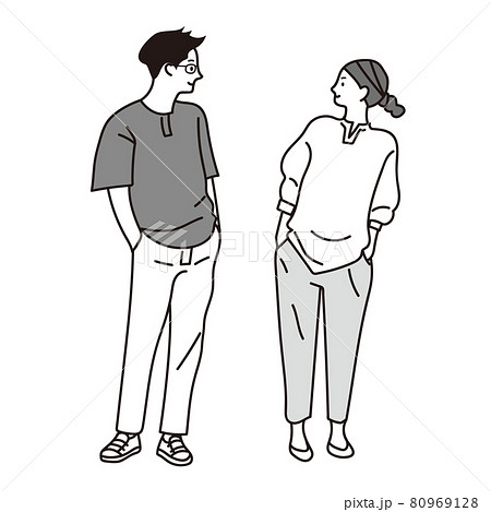 男女が向き合うベクターイラスト 80969128