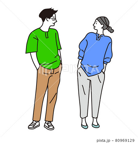 男女が向き合うベクターイラスト 80969129