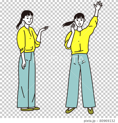 ビジネス女性の全身ポーズベクターイラスト 80969132