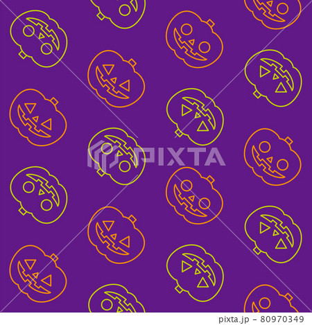 ハロウィン　かぼちゃのパターン 80970349