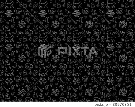 ハロウィンの落書き風パターン背景 80970351