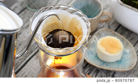 珈琲 ドリップコーヒー ガラスドリッパー 淹れる ローソン 白いスフレチーズケーキ 珈琲 ドリップコーヒー ガラスドリッパー 淹れる ローソン 白いスフレチーズケーキ 80970787