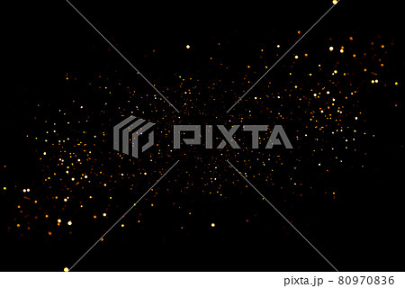 Golden abstract bokeh on black background. Golden abstract bokeh on black background. 80970836