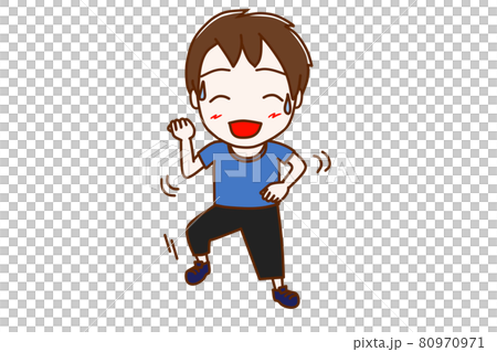 <Whole body / front> A boy who dances happily with a smile <Whole body / front> A boy who dances happily with a smile 80970971