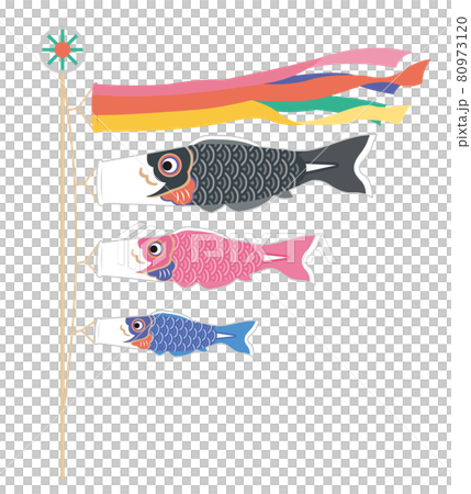 シンプルでおしゃれな鯉のぼりのイラストレーション シンプルでおしゃれな鯉のぼりのイラストレーション 80973120